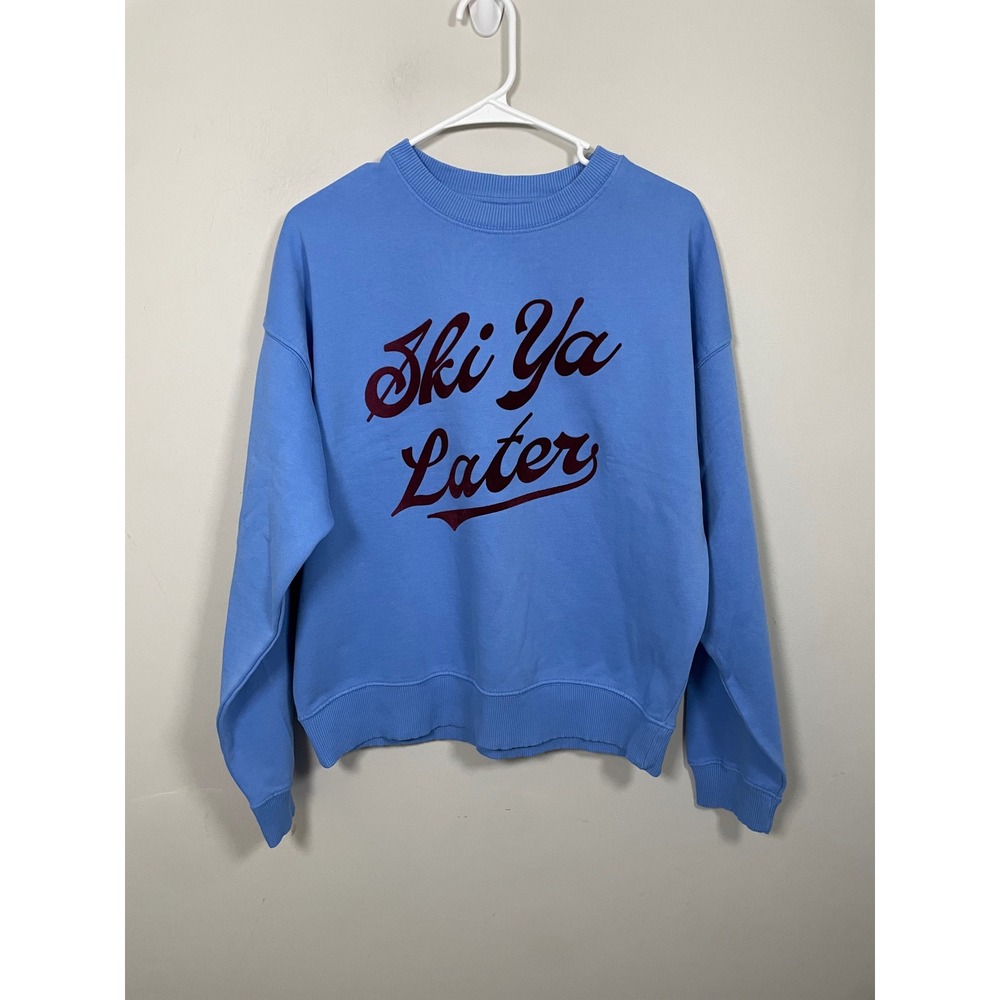 American Eagle Ski You Later Relaxed Crewneck Sweatshirt Size Medium Cozy Casual